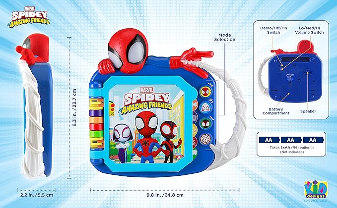 eKids Spidey and His Amazing Friends Book, Toddler Toys with Built-in Preschool Learning Games, Educational Toys for Fans of Spiderman Toys and Gifts (Styles May Vary)