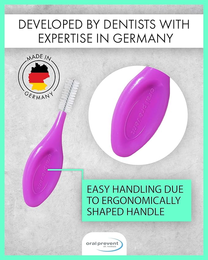 Smart Grip Interdental Brushes 1.30 mm – Purple – ISO 7 – Deep Cleaning Between Teeth – Ultra-Fine Dental Picks – 24 Pack