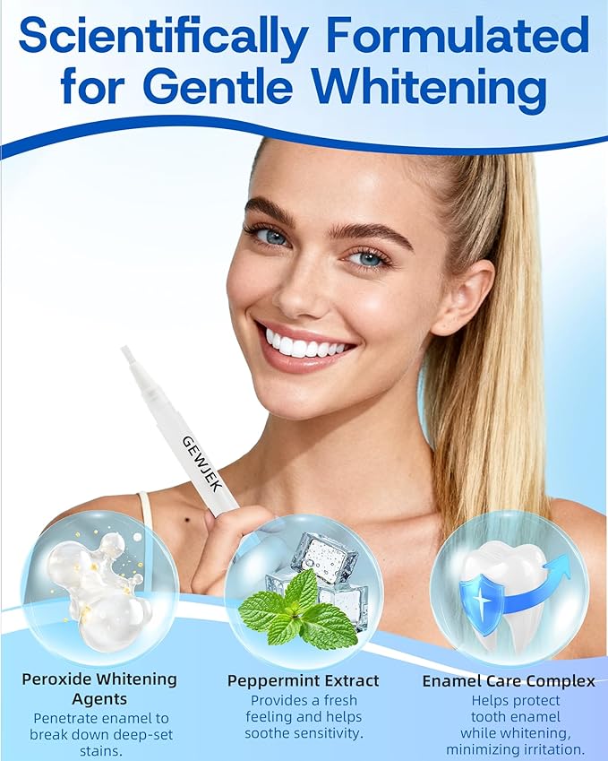 Teeth Whitening Pen 3 Pcs, 35% Carbamide Peroxide Gel, Tooth Paint & Teeth Whitening Gel as Effective Tooth Whitener, Removes Tough Stains Coffee, Wine, Tea, Sensitive Teeth-Friendly, Travel-Portable