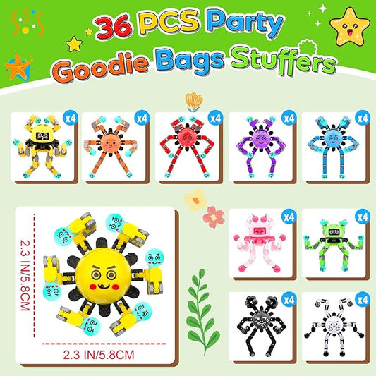 36 PCS Christmas Stocking Stuffers Fidget Spinner Toys for Kids & Adults,Party Favors Supplies Goodie Bags Birthday Gifts,Classroom Small Prizes Bulk Boys Girl Travel Sensory Toy for 3-5-8-12