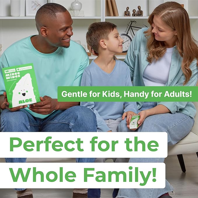 Impossibly Compact Travel Wipes - 99.5% Water - Safe for Sensitive Skin & Hypoallergenic, Resealable, Thick & Durable - For Adults, Kids & Baby Care - Aloe, 10 Pack Total 60 Wipes