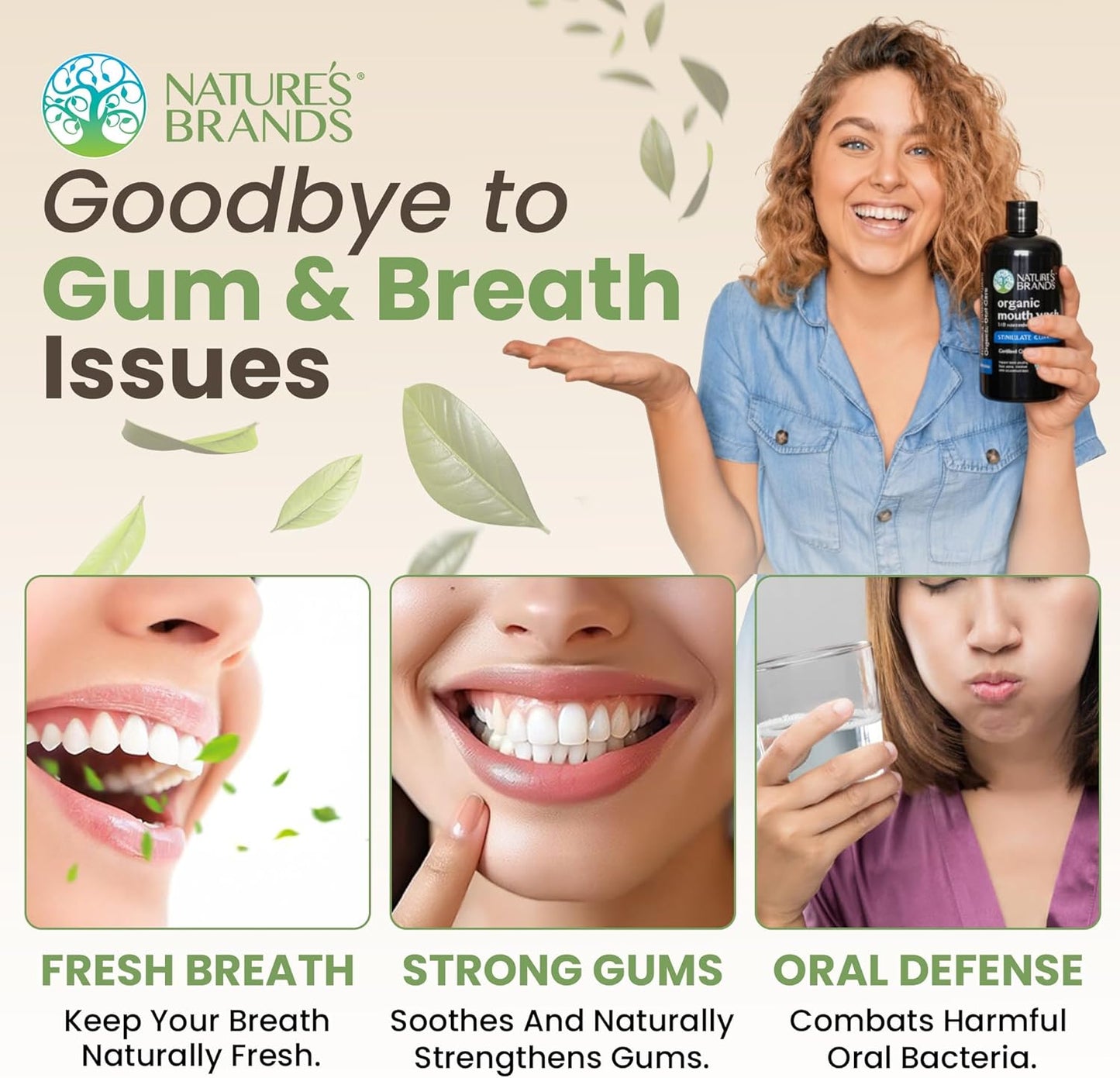 Mouth Wash,Organic 8 Oz BPA Free Plastic Bottle(1:10 Concentrate) by Herbal Choice Mari