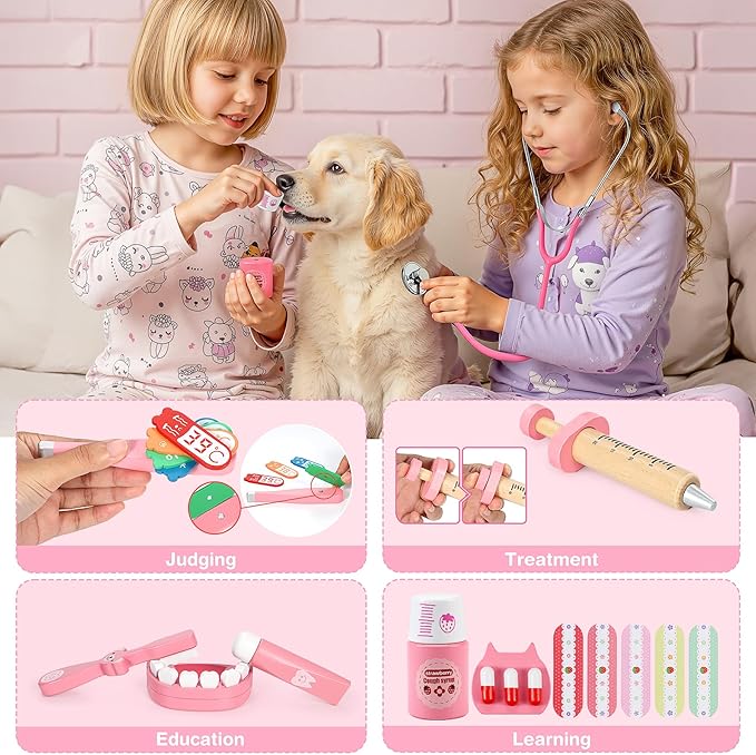 Ophy Doctor Kit for Kids, 40-Piece Kids Doctors Sets for 3+ Year Old Boys and Girls Pretend Medical Playset with High Simulation Stethoscope Educational Dentist Toys