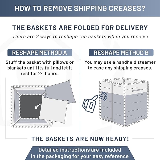 NaturalCozy Storage Cubes 11 Inch Cotton Rope Woven Baskets for Organizing, 3-Pack | Cube Storage Bin | Square Storage Baskets for Shelves Organizer, Classroom, Kids Toy Bins, Closet, Baby Nursery