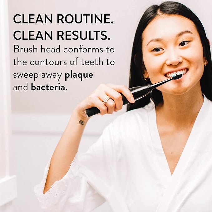 TAO Clean Umma Diamond Sonic Toothbrush Replacement Heads (3-Pack) – Replacement Heads for the TAO Clean Electric Toothbrush and Docking Station, Black