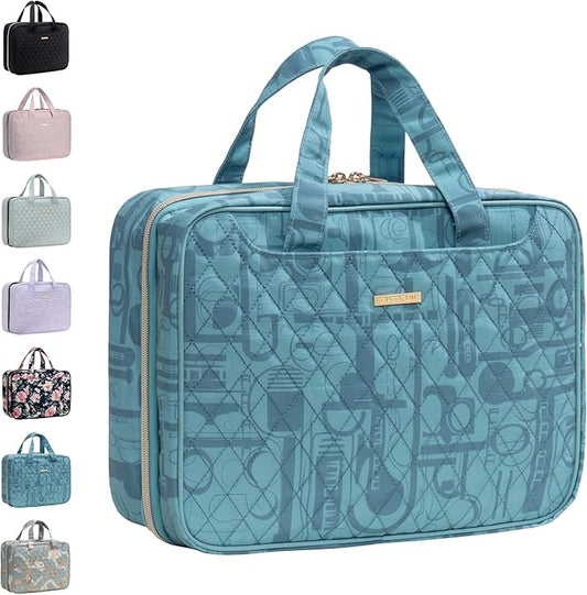 Everfun Hanging Travel Toiletry Bag for Women Traveling With Leakproof Compartment Makeup Cosmetic Organizer Dopp Kit Travel Accessories Essentials Must Have