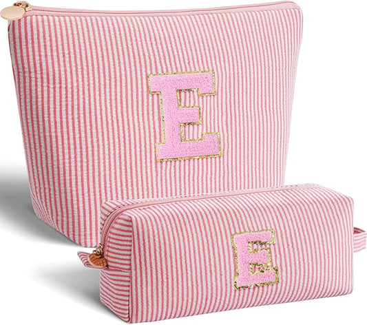 Teen Girl Travel Essentials - Birthday Gifts for Girls Teens Kids Daughter Sister Her,Cute Trendy Stuff Makeup Bag Set Cosmetic Bag - Peach,E