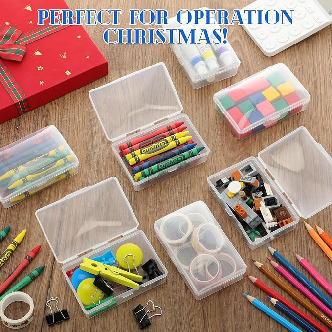 24 Pcs Travel Soap Container Portable Plastic Soap Boxes Bulk with Lid Homeless Donations Bulk Gym Shower Tour Groups Hotel Outdoor Camping (Clear)