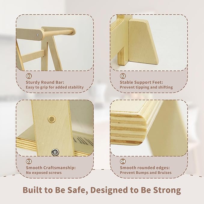 Damoch Family® Premium Kitchen Step Stool for Kids - Toddler Counter Standing Tower Helper Stool | CPSC/REACH/CPC Certified | Non-Toxic Eiffel Tower Design | Height Adjustable For Different Ages