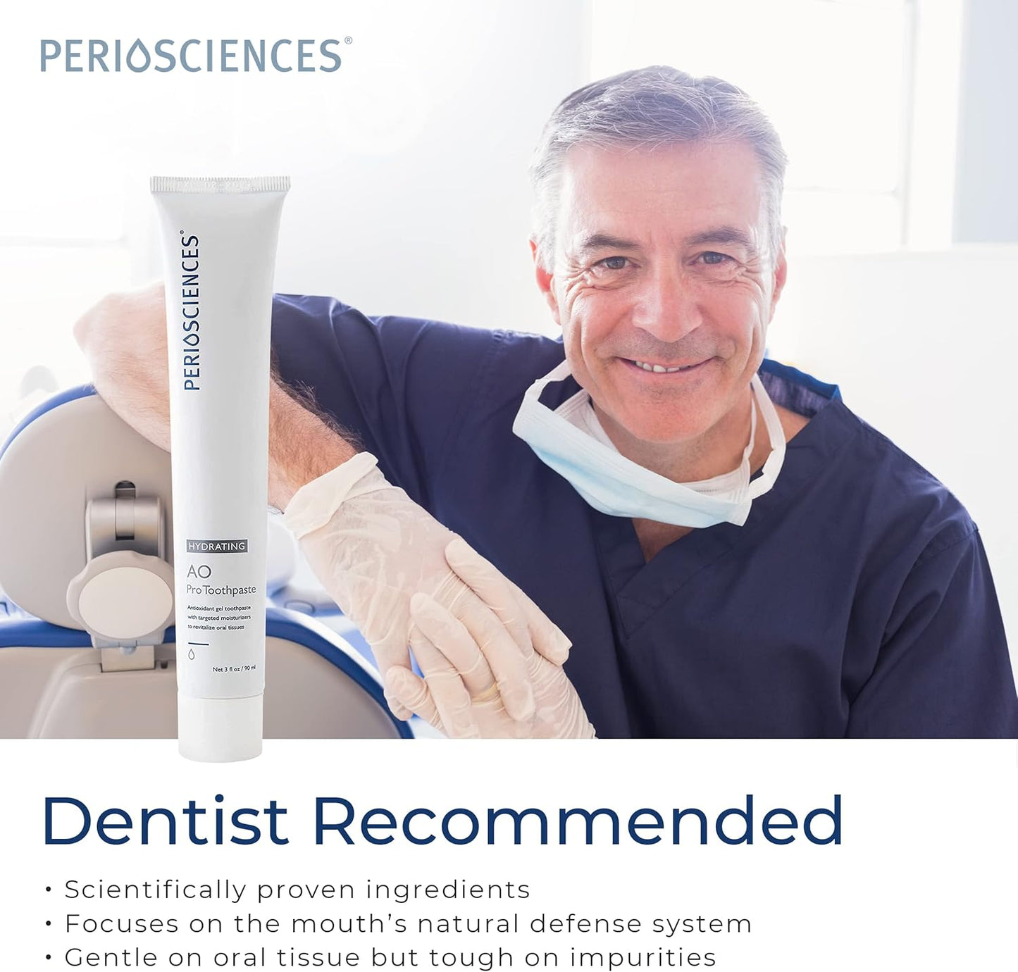 PerioSciences AO ProToothpaste Hydrating with Nano Hydroxyapatite 3 fl oz / 90ml - Pack of 2