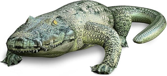 Jet Creations Alligator Inflatable 49"L (76" Head to Tail) – Green with Armor Imprint – Realistic Animal Toy, Sports Mascot, Thanksgiving and Christmas Decorations, Holiday Home Decor, 1 pc