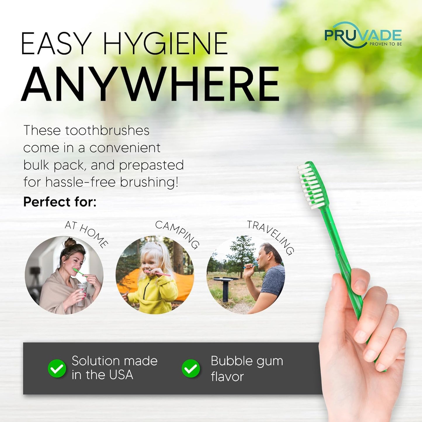 144 Pack Disposable Toothbrushes with Toothpaste Built in - Prepasted Toothbrushes Individually Wrapped - Single Use Waterless Tooth Brush with Soft Bristles - Bubblegum Flavor/Kids