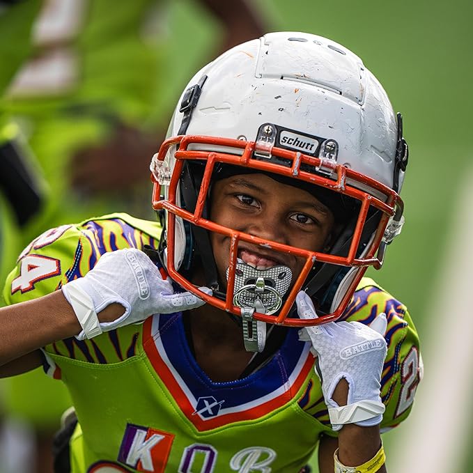 Battle Sports Binky Oxygen Football Mouthguard - Detachable Strap, Maximum Breathability, Works with Braces & No Boiling Required