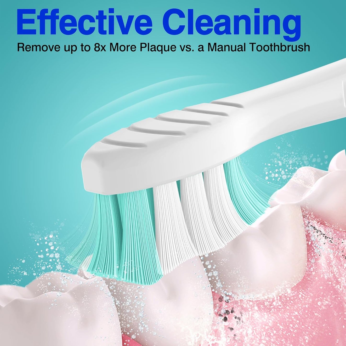 Fit for Philips Sonicare Replacement Heads, Toothbrush Replacement Brush Heads Compatible with Phillips Sonicare Click on Electric Toothbrush, 10 Pack