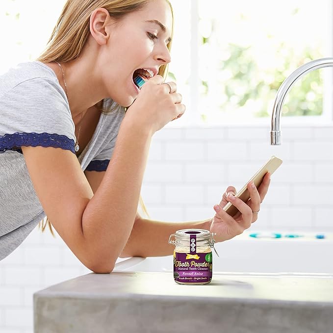 The Dirt - Remineralizing Tooth Powder, Natural Fluoride-Free Teeth Whitening Powder with Hydroxyapatite, Flouride & Gluten Free, Organic Vegan (Fennel Anise, 51g: 6 Month Supply)