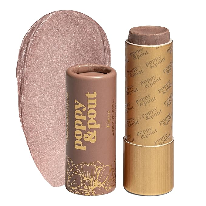 Poppy & Pout All Natural Lip Tint, Cardboard Tube, Hand-Filled, Beeswax, Vitamin E, Coconut Oil, Cruelty Free, All-Natural Shades (Faye)