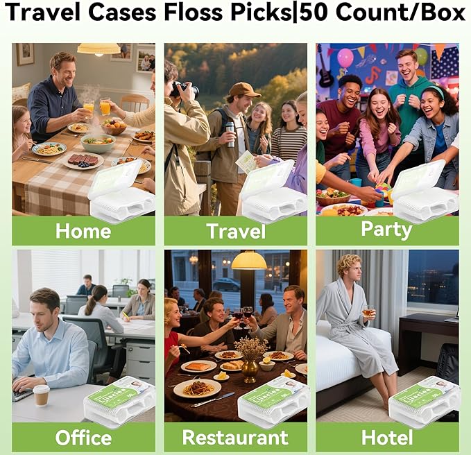 Floss Picks 300 Count Dental Floss Sticks Gen 5 Bulk Tooth Picks Flossers with Travel Case Toothpicks for Family Restaurant Adults Teeth Cleaning