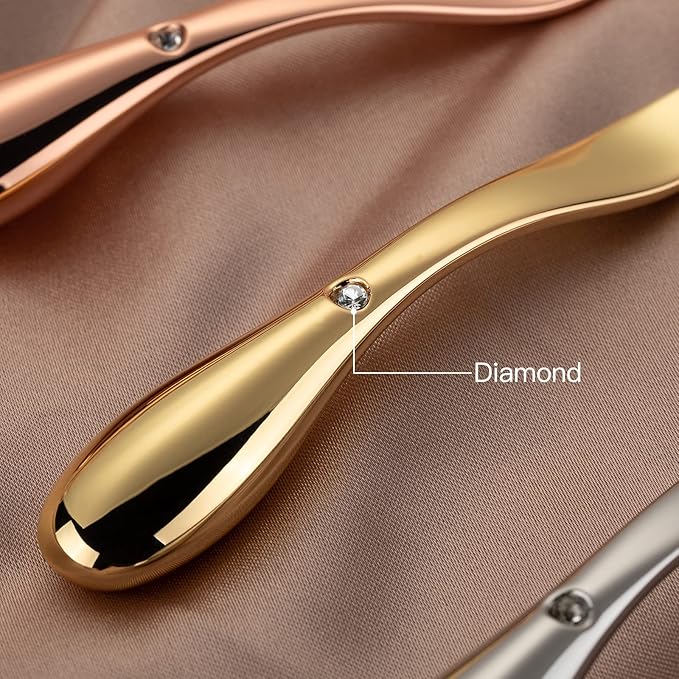 Tekson 3PCS Eye Roller Cream, Face Massage Applicator Tool, Metal Facial Massager for Moisturizer Wand Stick (Zinc Alloy) (2 in 1)