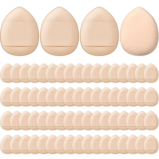 Gerrii 72 Pcs Finger Powder Puff Mini Makeup Sponge Soft Beauty Makeup Blender Puff for Foundation, Face Powder, Under Eye Setting, Concealer, Repair Cream, Cosmetic Tool (Skin Color)