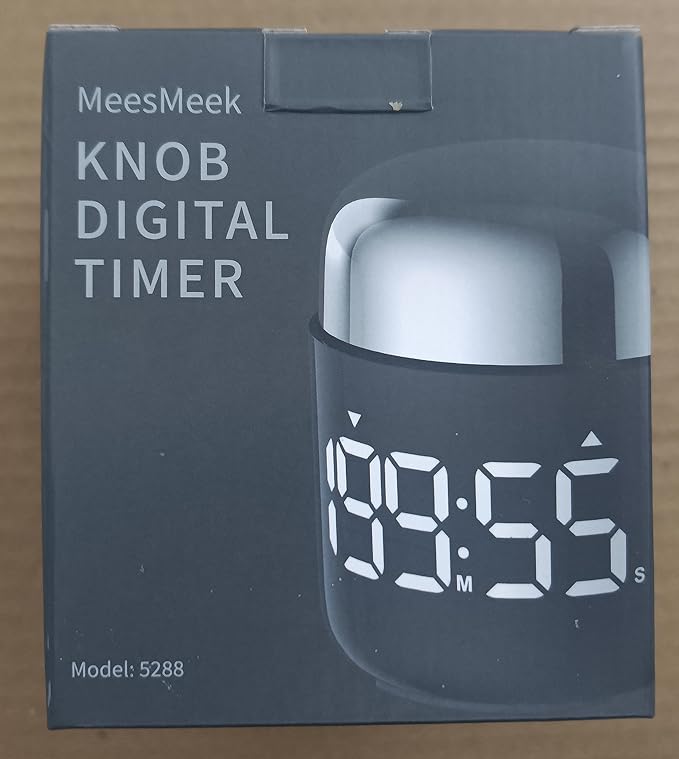 Digital Kitchen Timer,Countdown Countup Timer with Large LED Display Volume Adjustment,Timer for Cooking, Classroom Time for Kids and Teachers. (Silver)