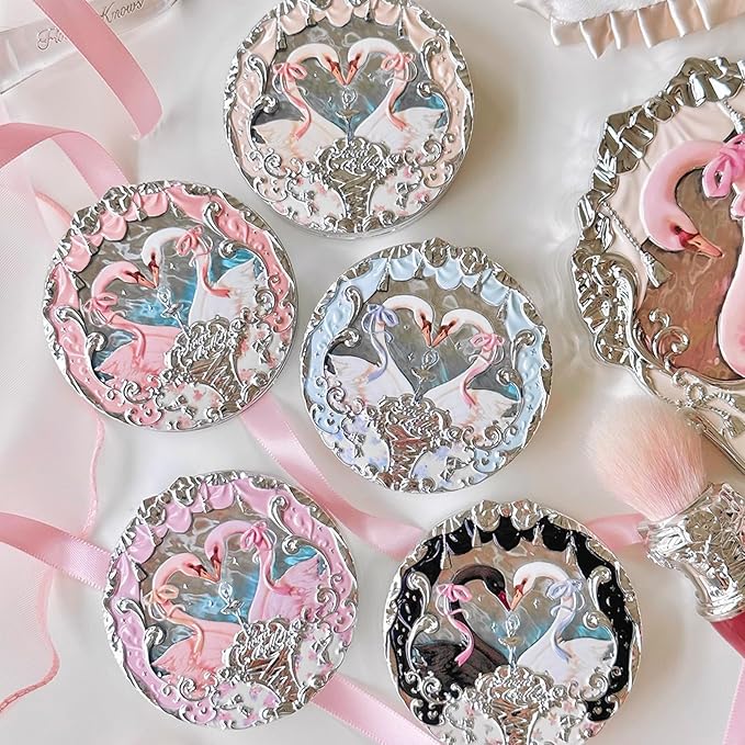 Flower Knows Swan Ballet Embossed Blush,Pink Matte Finish,Buildable & Blendable Powder Blush for cheeks,Natural Flush for All Skin Tones(02 Romanticism,5g)