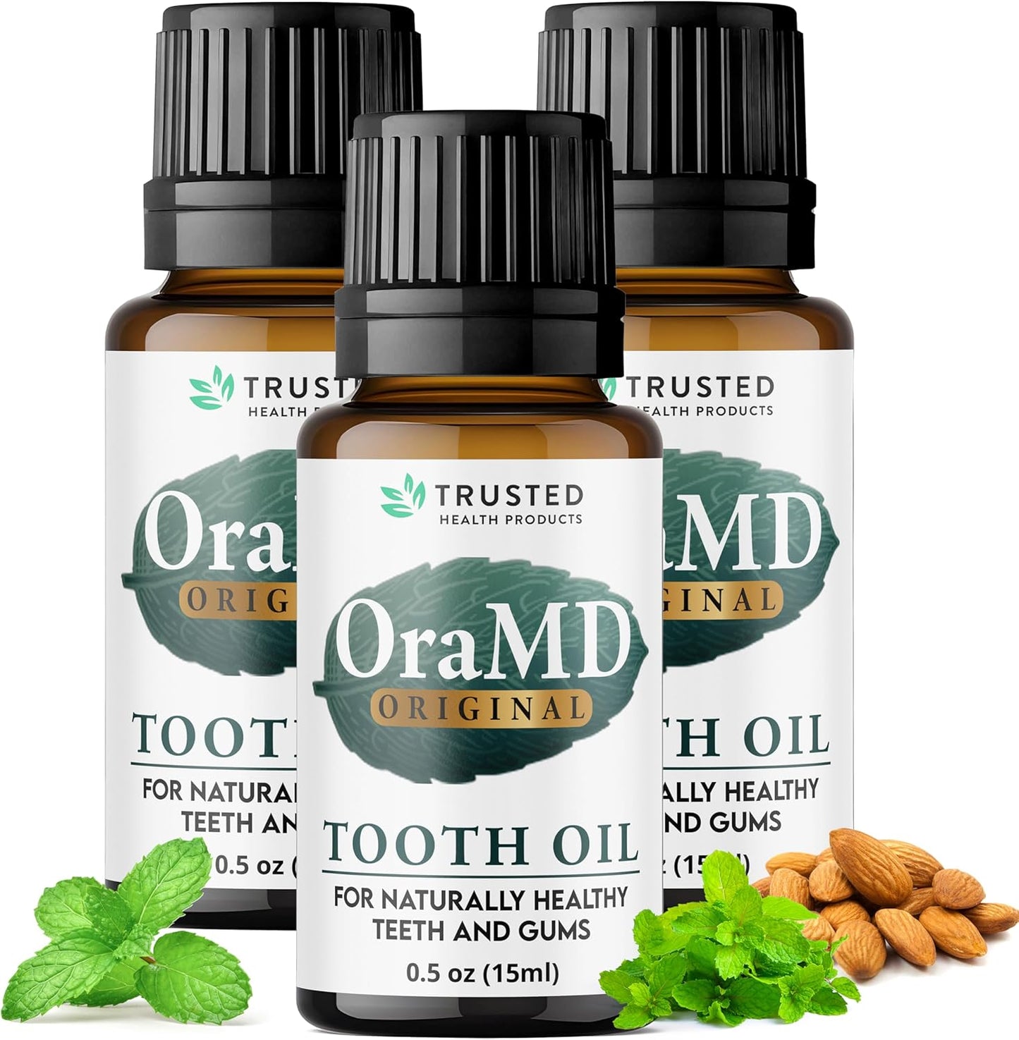 OraMD Original Tooth Oil for Oil Pulling - Healthy Gums, Fresh Breath & Sensitive Teeth Relief - Natural Alternative to Mouthwash (3-Pack)