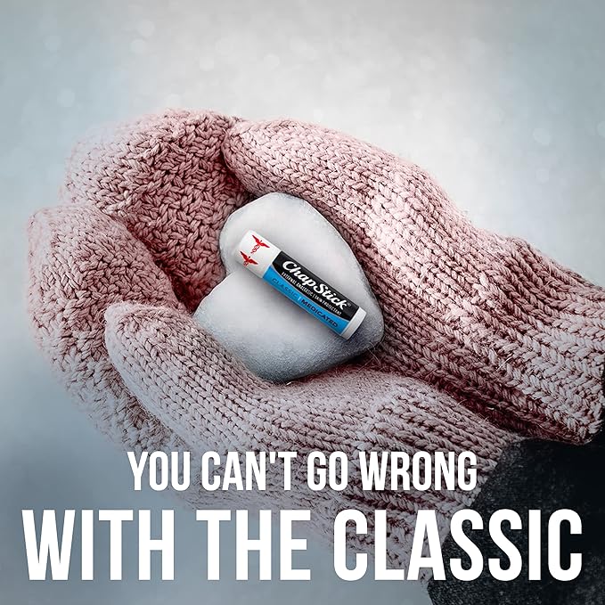 ChapStick Bulk Medicated Lip Balm 12-Pack – External Analgesic, Skin Protectant for Dry Lips & Cold Sore Pain Relief, 0.15 Oz Ea