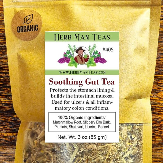 Soothing Gut Tea - Protects The Stomach Lining & Builds The intestinal mucous formulated by Master Herbalist Khabir