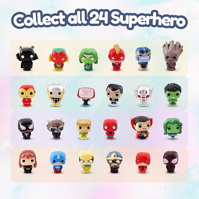 EvolutionUSA 1pc Epic Superhero Bath Bombs for Kids, Super Hero Bath Bomb with Toy Inside, Lush Childrens Bathbomb, Organic Bathbomb with Surprise Inside, Fizzy Fun Superhero Bath Ball Bath Toy