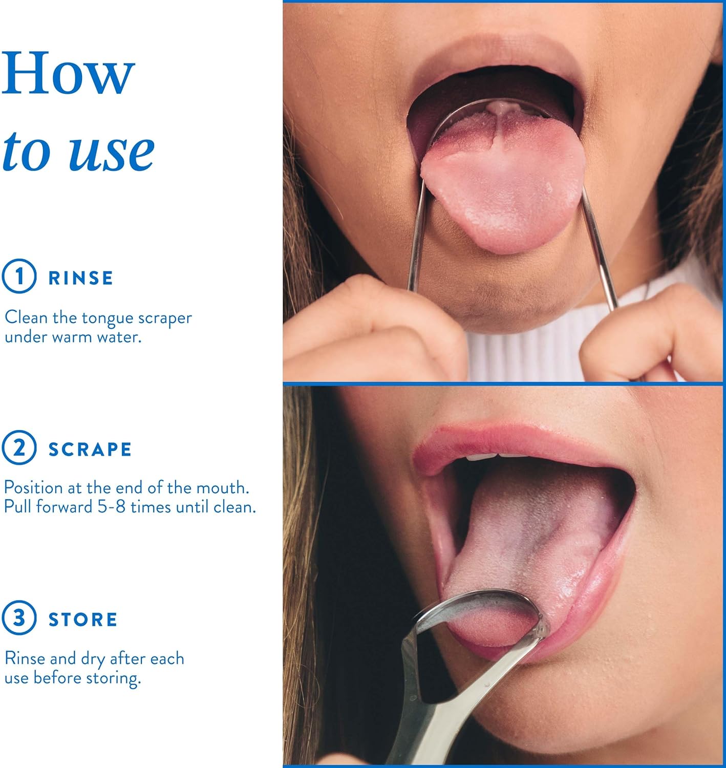 Mouthology Tongue Scraper (2 Pack), Reduce Bad Breath (Travel Cases Included), Stainless Steel Tongue Cleaners, Metal Tongue Scraper, Tongue Scraper for Adults - Fresher Breath in Seconds