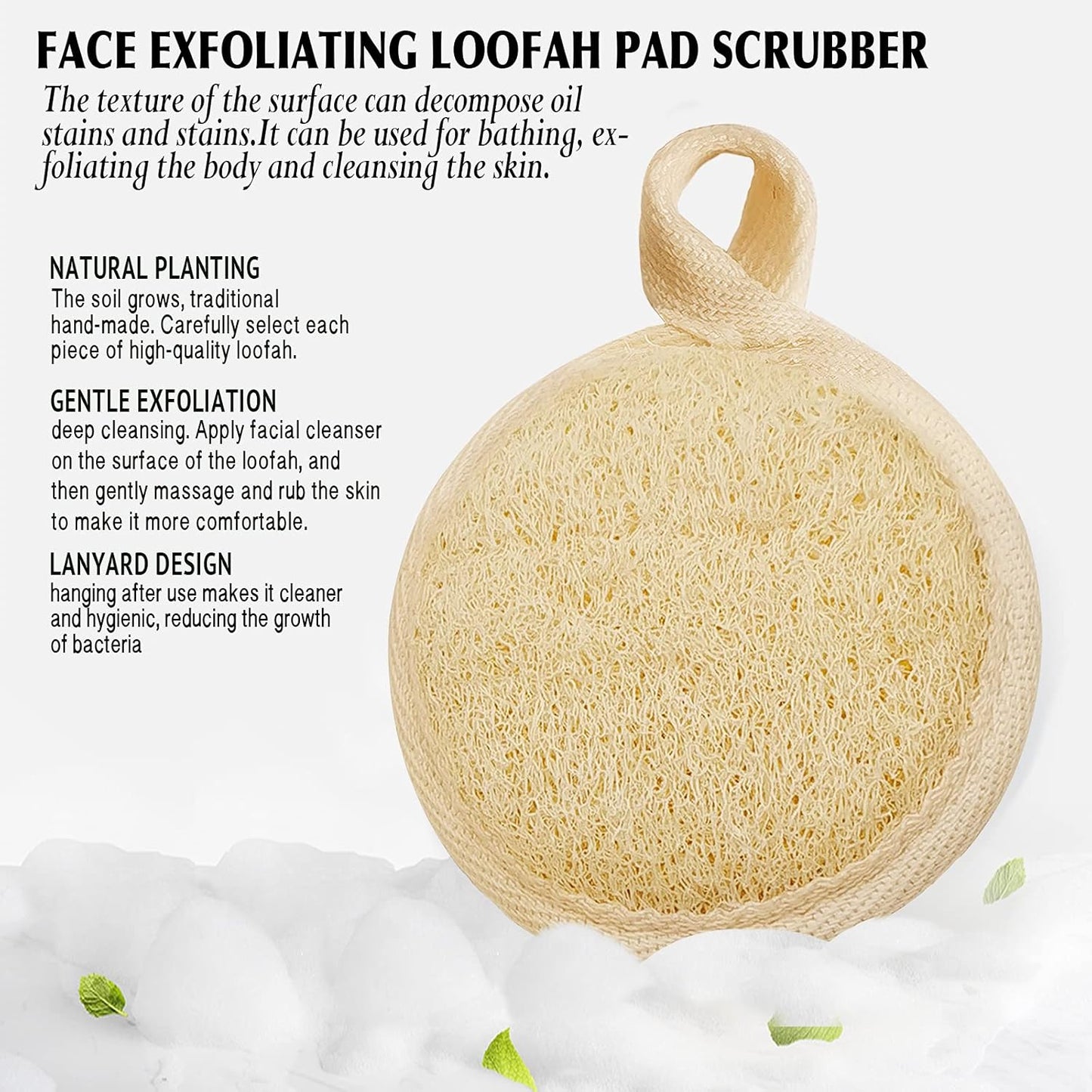 Face Exfoliating Loofah Pad Scrubber, Manual Facial Cleansing and Makeup Remover Brush 6 Pieces, Natural Loofa Sponge Pads Massage Pores and Clean Blackheads Without Hurting The Skin
