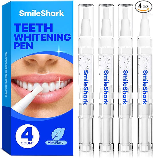 Premium Teeth Whitening Pens (4 Count), Sensitive-Free Whitening Gel, Professional-Strength Formula, On-The-Go Tooth Gel for Adults