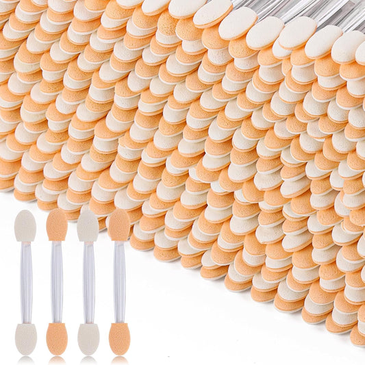1000 Eye Shadow Applicator Disposable Foam Makeup Brush Sponge Tipped Oval Eyeshadow Applicators Dual Sides Clear