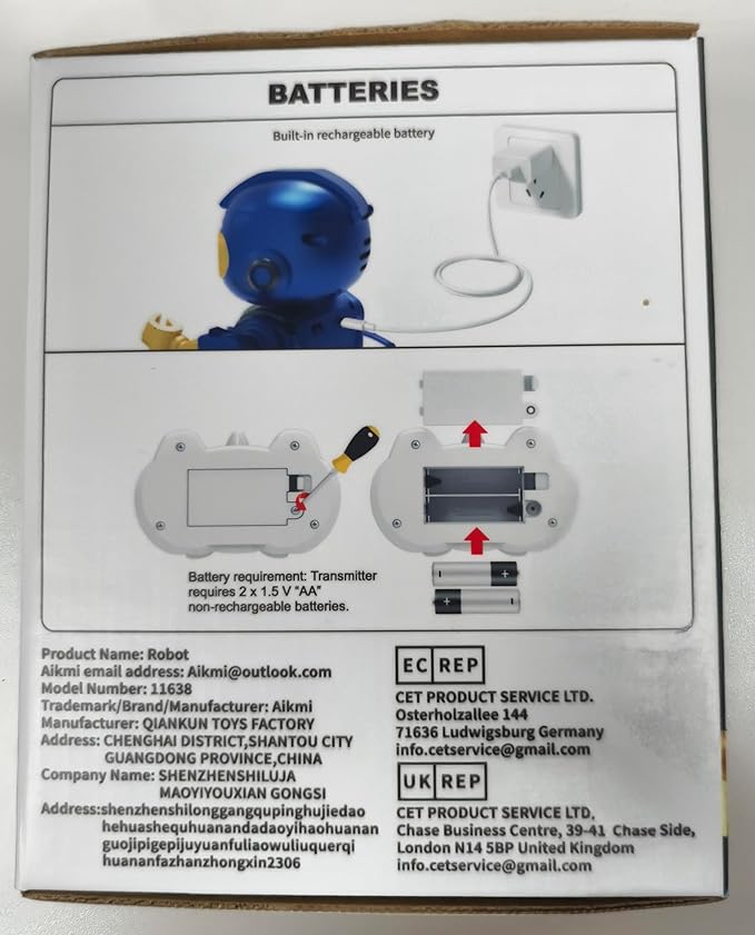 Aikmi Robot Toys for Kids 5-7, Rechargeable Remote Control Robot with Projector Night Light for Kids, Gesture Sensor, Music, Toys for 6 Year Old Boys Girls Birthday Present Boy Toy (Blue)