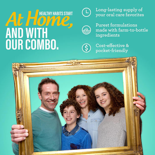 GuruNanda Family Complete Oral Care Set – The Ultimate Routine with Oil Pulling, Toothbrush, Toothpaste, Tongue Scraper, Floss Picks, Mouthwash & Whitening Strips