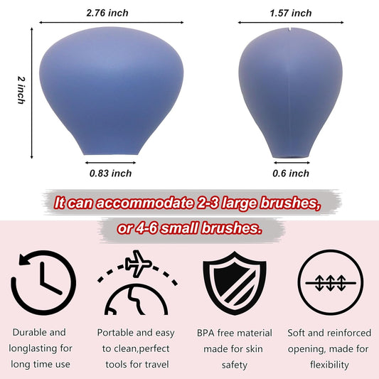 Makeup Brush Covers, Silicone Organizer Case for Makeup Storage and Protect Makeup Bag, 4 Pack Reusable Brush Holders for Travel, Dustproof Brush Protector for Makeup Lovers and Wife