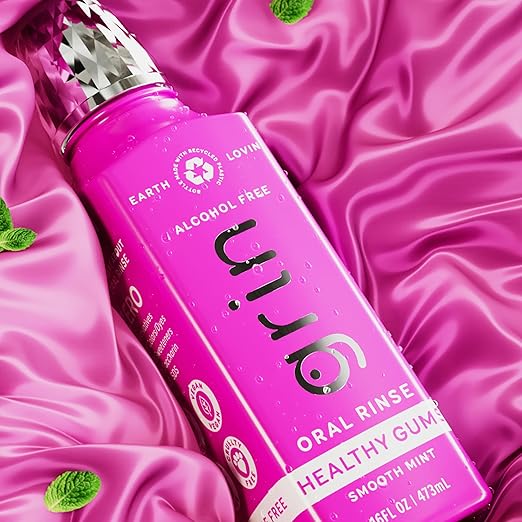Grin Healthy Gums Oral Rinse, 16 Fl Oz, Fresh Breath Mouthwash, Smooth Mint Flavored, Alcohol-Free