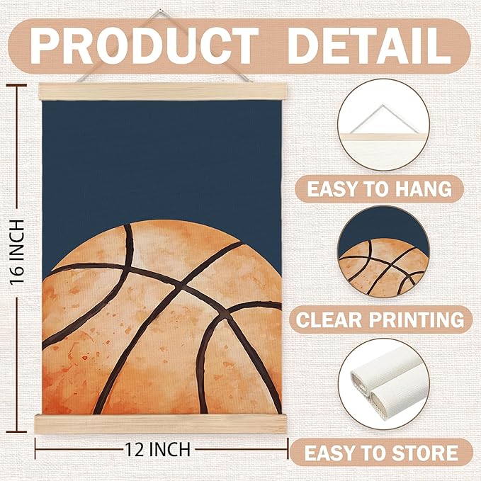 FDHSPAAM Basketball Wall Art Decor for Boys Room, Basketball Lover Gifts, Vintage Sport Wall Art Posters for Boys Bedroom Gym Sports Room Man Cave, 12x16 Inch Set of 2