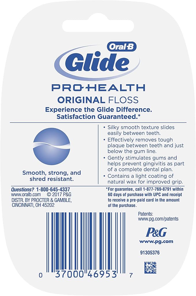 Oral-B Glide Healthy gums, unflavored floss 50M (Pack of 6)