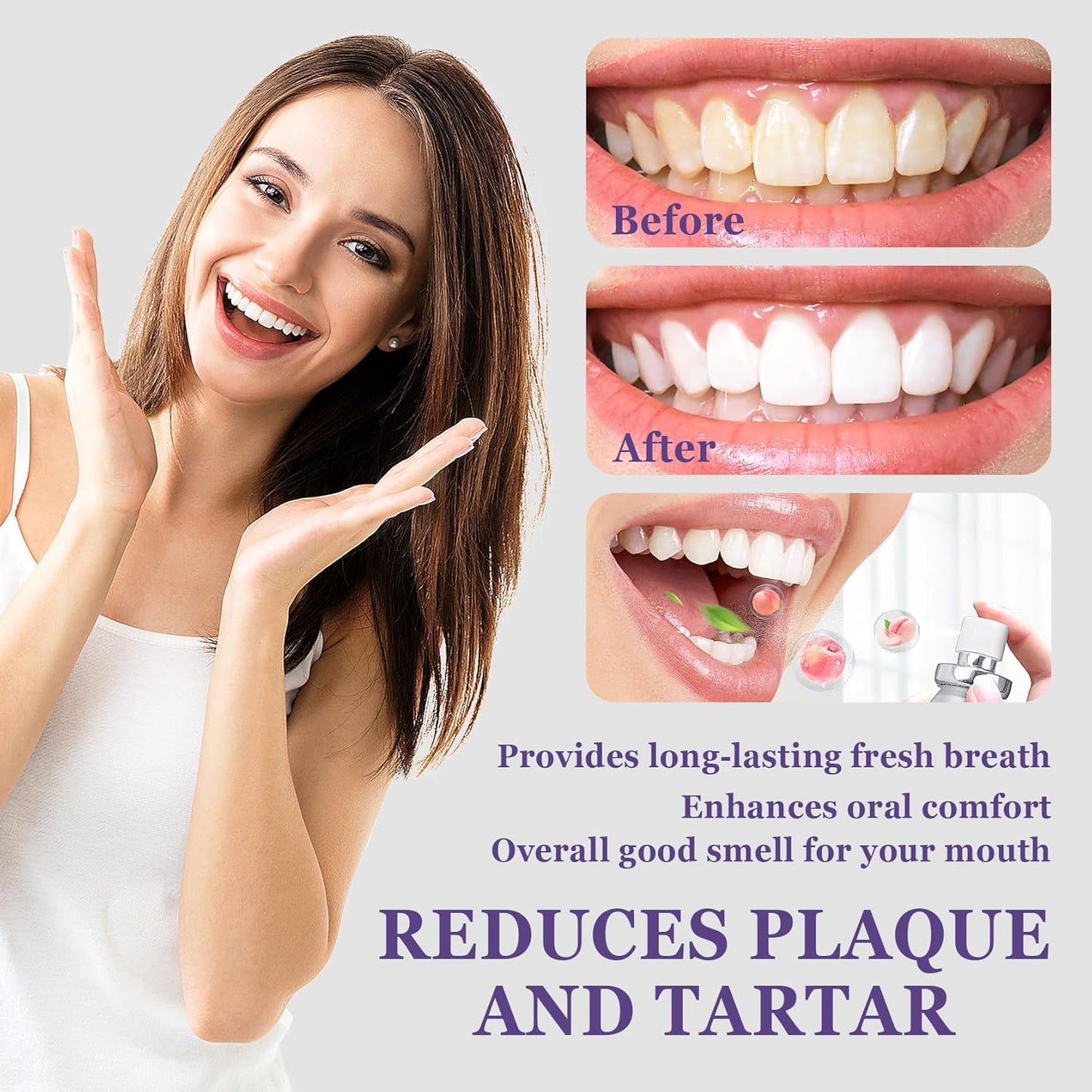 6PCS Oral Breath Spray, Fruit Flavor Mouth Spray Breath Freshener Oral Care, Portable Long Lasting Refreshing Mouth Spray