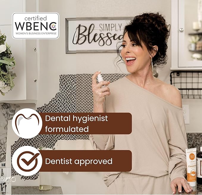 Simply Silver Cinnamon Breath Spray - for Dry Mouth and Freshening, All Natural, Fluoride Free, 2 Fl Oz