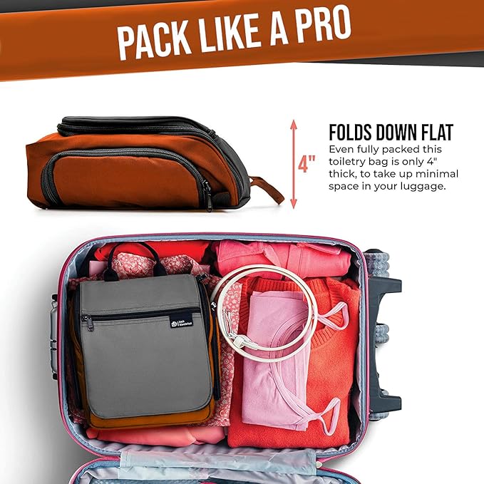 DD D&D Wanderlust D&D Hanging Travel Toiletry Bag for Men and Women – Cosmetics, Makeup and Toiletries Organizer Kit with 10 Compartments