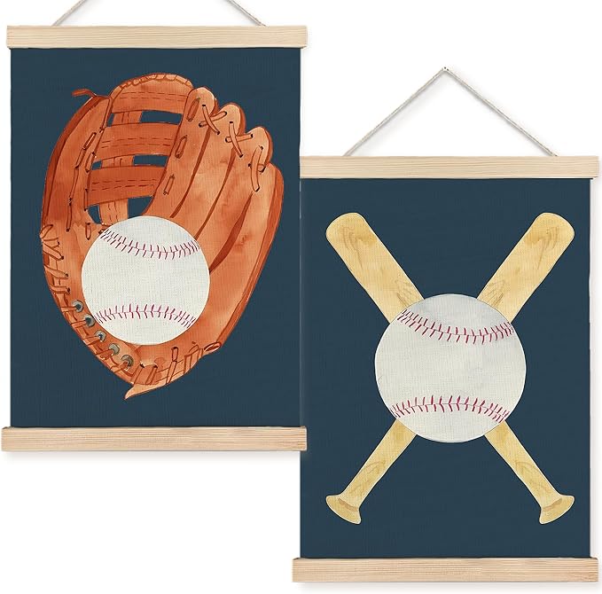 FDHSPAAM Baseball Wall Art Decor for Boys Room, Baseball Lovers Coach Players Gifts Wall Art Posters for Boys Bedroom Gym Sports Room Man Cave, 12x16 Inch Set of 2