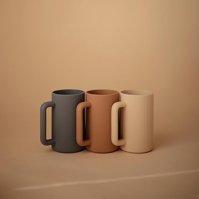 mushie Baby Bath Rinse Cup | 100% Food Grade Silicone | Shampoo & Body Washing Rinser Cup For Kids (Shifting Sand)