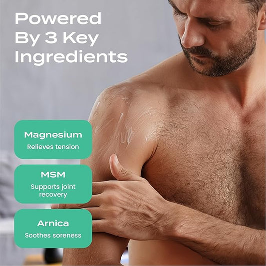 Body Restore Magnesium Lotion with Arnica & MSM - Christmas Stocking Stuffers, White Elephant, Sleep Support, Muscle & Joint Relief, Birthday Gifts for Women, Men, Travel Essentials - Eucalyptus