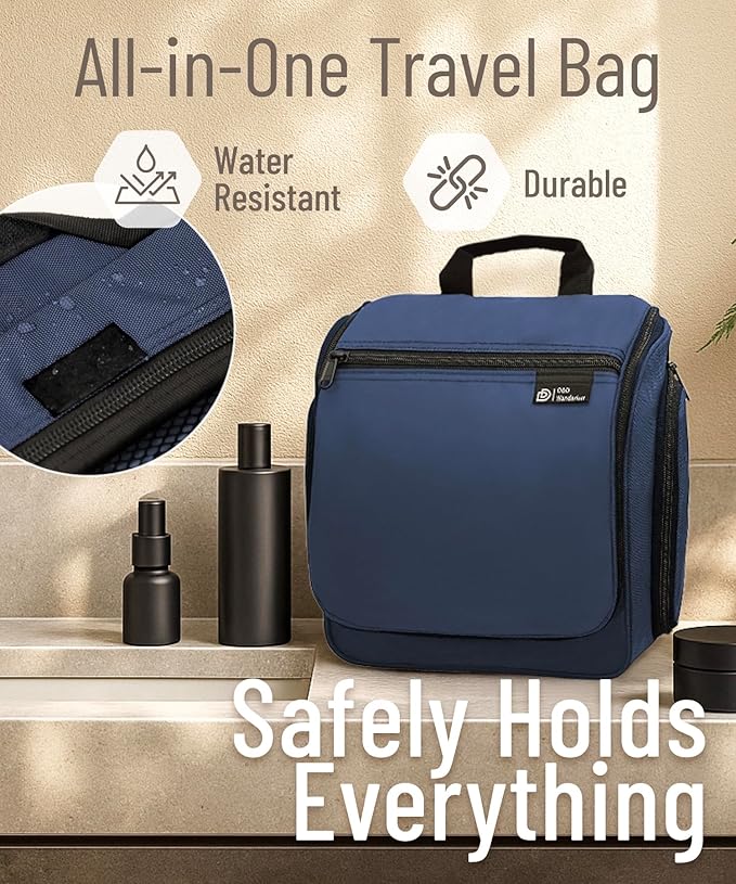 DD D&D Wanderlust D&D Hanging Travel Toiletry Bag for Men and Women – Cosmetics, Makeup and Toiletries Organizer Kit with 10 Compartments
