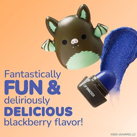 Lip Smacker Squishmallows Moisturizing Lip Balm, Fun Soft Squishy Collectible Top, Blackberry Flavored Hydration - Aldous (Pack of 2)