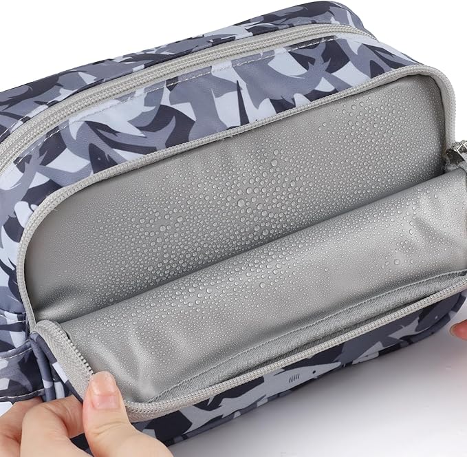 Shark Kids Toiletry Bag for Boys, Travel Toiletry Bag for Little Young Boys Waterproof Hanging Wash Bag Toddler Traveling Toiletries, Camo Black