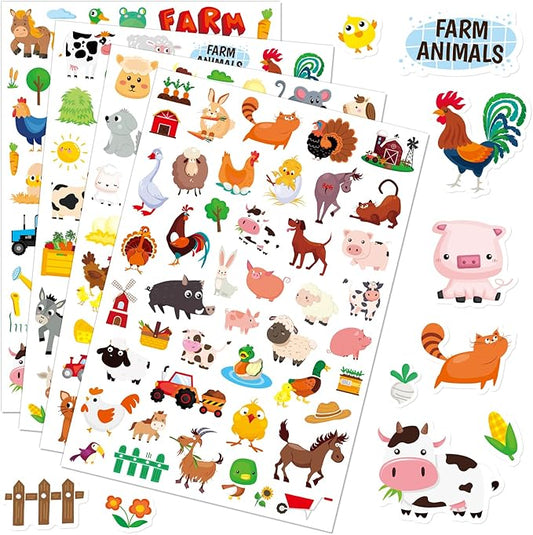 Farm Animal Stickers Cute Farm Barnyard Cow Sheep Horse Decal Sticker 875 Counts Party Gifts Goodie Bags Decor School Reward Birthday Party Favors Water Bottle Sticker Laptop Invitation Decor