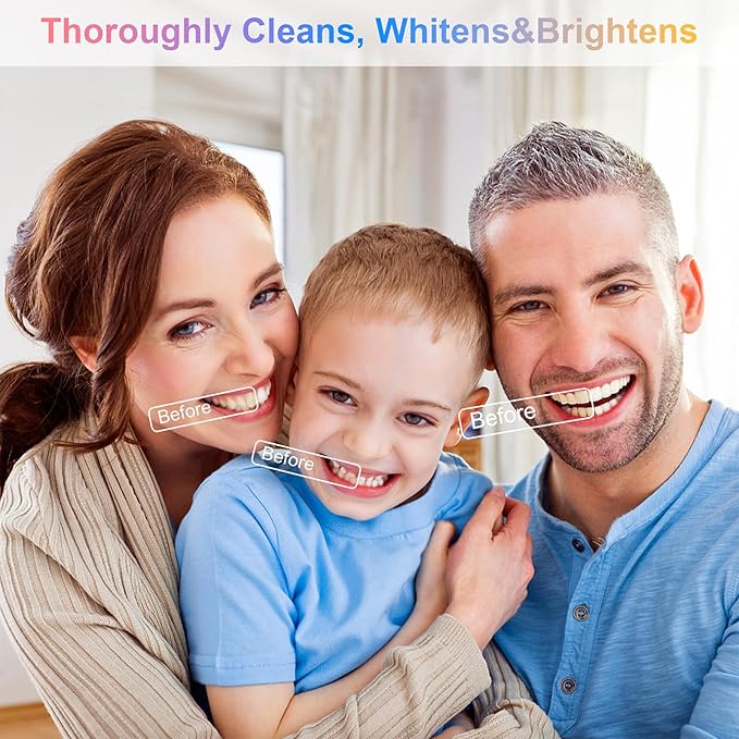 B Rush Extra Soft Toothbrush with Tongue Scraper - Tongue Scrubber with Flossing Bristles for Sensitive Teeth and Gums, Dental Travel Hygiene Brush Fresh Breath for Both Adults and Kids (Pack of 3)